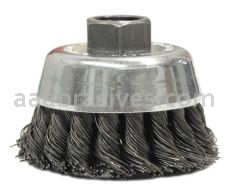 Weiler 13720 - 2-3/4" .020SS, M10 x 1.50 AH Single Row Wire Cup Brush - 012382137205