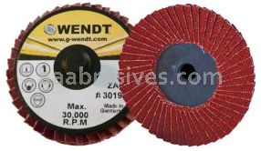 Wendt Abrasives 230495 Ceramic Mini Flap Disc 3"-dia., Plastic Type R SX40