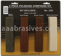 4 Piece Polishing Compound Kit Black, Brown, White, Red