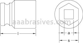 CS Unitec&trade; EX1750-50B 50mm Impact 1" Drive Socket Copper Beryllium 6 Point Sockets