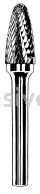 Dynabrade Carbide Burr 3/8" (10 mm) Dia. SF-3 D/C Burr Tree Radiused End 3/4" Flute L 1/4" Shank