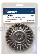 Weiler 13113P - 4" .014 SS, 5/8"-11 A.H., Retail Pack , Standard Twist Wire Wheel - 012382131135
