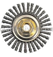 Weiler 13388 - 4" .020 SS, 5/8"-11 A.H., HFR , Stringer Bead Wire Wheel - 012382133887