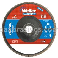 Weiler 31413 - 7" , 36Z, 7/8" A.H., Vortec Pro Abrasive Flap Disc, Flat, Phenolic Backing - 012382314132