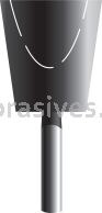 B-101, 5/8x11/16x1/8"sk, Mounted Point, Vitrified, PA/O