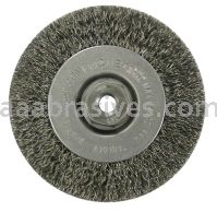 Weiler 13076 - 4" .014, M10 x 1.50 AH Narrow Crimped Wire Wheel - 012382130763