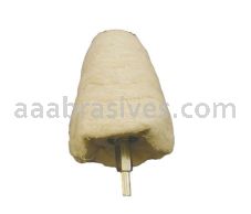 Mounted Buffing Wheel Large 1/4" shank Tapered Buff 162-14 Cotton White