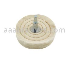 Mounted Buffing Wheel 3" Dia.  1/4" shank 46 Ply Spiral Sewn 160-3 Cotton White