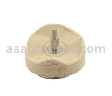Mounted Buffing Wheel 4" x 1/4" shank 40 Ply Single Stitched 162-4 Cotton White