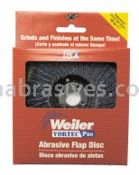 Weiler 30822 - 4" 36Z, 5/8" A.H., Vortec Pro Abrasive Flap Disc, Phenolic Backing - 012382308223