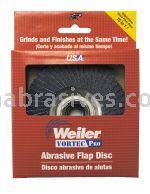 Weiler 30823 - 4" 60Z, 5/8"-11 A.H., Vortec Pro Abrasive Flap Disc, Aluminum Backing - 012382308230