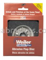 Weiler 30827 - 4-1/2" 36Z, 5/8"-11 A.H., Vortec Pro Abrasive Flap Disc, Aluminum Backing - 012382308278