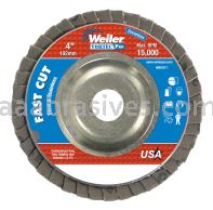 Weiler 31303 - 4" , 60Z, 5/8" A.H., Vortec Pro Abrasive Flap Disc, Angled, Aluminum Backing - 012382313036