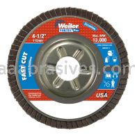 Weiler 31307 - 4-1/2" , 36Z, 7/8" A.H., Vortec Pro Abrasive Flap Disc, Angled, Aluminum Backing - 012382313074