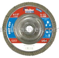 Weiler 31315 - 4-1/2" , 60Z, 5/8"-11 A.H., Vortec Pro Abrasive Flap Disc, Angled, Aluminum Backing - 012382313159