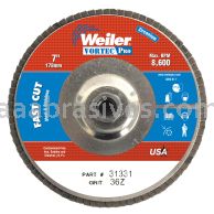 Weiler 31331 - 7" , 36Z, 5/8"-11 A.H., Vortec Pro Abrasive Flap Disc, Angled, Aluminum Backing - 012382313319