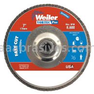 Weiler 31334 - 7" 80Z, 5/8"-11 A.H., Vortec Pro Abrasive Flap Disc, Angled, Aluminum Backing - 012382313340