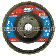 Weiler 31348 - 4-1/2" , 24Z, 5/8"-11 A.H., Vortec Pro Abrasive Flap Disc, Angled, Phenolic Backing - 012382313487
