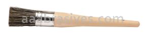 Weiler 40123 - #12 1-3/16" Round Sash Brush, Grey Bristle Fill, 2-1/4" B.L., Plain Foam Handle - 012382401238