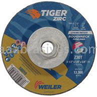 Weiler 58059 4-1/2" x 1/8" TIGER ZIRC Type 27 Roughneck Pipeline Wheel, Z30T, 5/8"-11 Nut 6804 22 1000