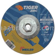 Weiler 58060 6" x 1/8" TIGER ZIRC Type 27 Roughneck Pipeline Wheel, Z30T, 5/8"-11 Nut 6804 22 1000