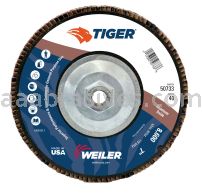 Weiler 50733 - 7" 40AO, 5/8"-11 A.H., Tiger Disc Abrasive Flap Disc, Flat - 012382507336