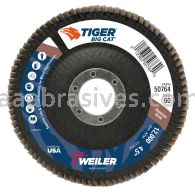Weiler 50764 - 4-1/2" 60AO, 7/8" A.H., Big Cat Abrasive Flap Disc, Phenolic Backing - 012382507640