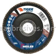 Weiler 50765 - 4-1/2" 80AO, 7/8" A.H., Big Cat Abrasive Flap Disc, Phenolic Backing - 012382507657
