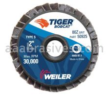Weiler 50925 - 2" 80Z, BobCat Abrasive Flap Disc, Angled, Plastic Backing - 012382509255