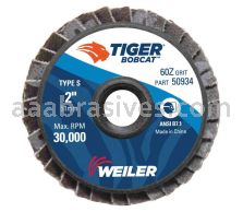 Weiler 50934 - 2" 60Z, BobCat Abrasive Flap Disc, Flat, Plastic Backing - 012382509347