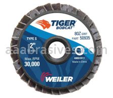 Weiler 50935 - 2" 80Z, BobCat Abrasive Flap Disc, Flat, Plastic Backing - 012382509354