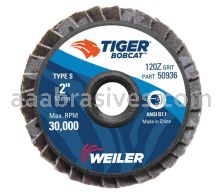 Weiler 50936 - 2" 120Z, BobCat Abrasive Flap Disc, Flat, Plastic Backing - 012382509361