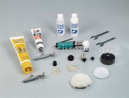 Dynabrade 53465 - 3" (76 mm) Dia. Right Angle Rotary Buffer Versatility Kit .4 hp, 3,200 RPM, Rear Exhaust, 3/8"-24 Spindle Thread