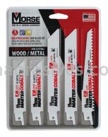 Morse&reg; Assortment Reciprocating Saw Blade Kit | 5 Piece Kit