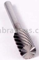 SB-5 1/2x1x1/4"sk Cylindrical End Cut Double Cut Titanium Coated Carbide Burr