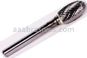SE-5 1/2x7/8x1/4"sk Oval Double Cut Titanium Coated Carbide Burr