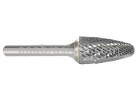 SF-42 1/8x1/2x1/8 Round Tree Radius End Double Cut Carbide Burr