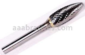 SH-5 1/2x1-1/4x1/4"sk Flame Double Cut Titanium Coated Carbide Burr
