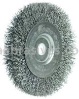 Weiler 00144 4" Narrow Face Crimped Wire Wheel .014" Steel Fill 1/2"-3/8" Arbor Hole