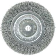 Weiler 01085 6" Narrow Face Crimped Wire Wheel Short Trim .006" Steel Fill 5/8"-1/2" Arbor Hole
