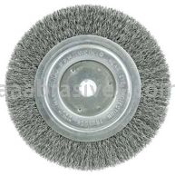 Weiler 01115 6" Narrow Face Crimped Wire Wheel Short Trim .0118" Steel Fill 5/8"-1/2" Arbor Hole