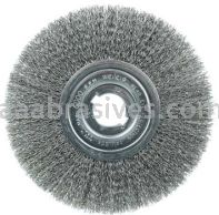 Weiler 01179 8" Narrow Face Crimped Wire Wheel .014" Steel Fill 1-1/4" Arbor Hole
