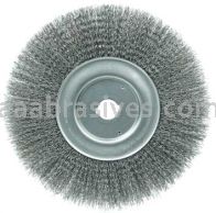 Weiler 01250-12 10" Narrow Face Crimped Wire Wheel .014" Steel Fill 1" Arbor Hole