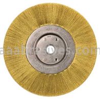 Weiler 01415 6" Narrow Face Crimped Wire Wheel .005" Brass Fill 5/8"-1/2" Arbor Hole