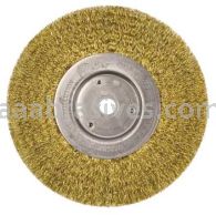 Weiler 01475 6" Narrow Face Crimped Wire Wheel .0118" Brass Fill 5/8"-1/2" Arbor Hole