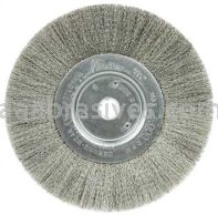 Weiler 01675 6" Narrow Face Crimped Wire Wheel .006" Stainless Steel Fill 5/8"-1/2" Arbor Hole