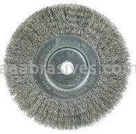 Weiler 01695 6" Narrow Face Crimped Wire Wheel .0104" Stainless Steel Fill 5/8"-1/2" Arbor Hole
