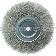 Weiler 01898 10" Narrow Face Crimped Wire Wheel .014" Stainless Steel Fill 3/4" Arbor Hole