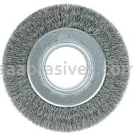 Weiler 03030 6" Wide Face Crimped Wire Wheel .006" Steel Fill 2" Arbor Hole