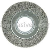 Weiler 03510 6" Wide Face Crimped Wire Wheel .0118" Stainless Steel Fill 2" Arbor Hole